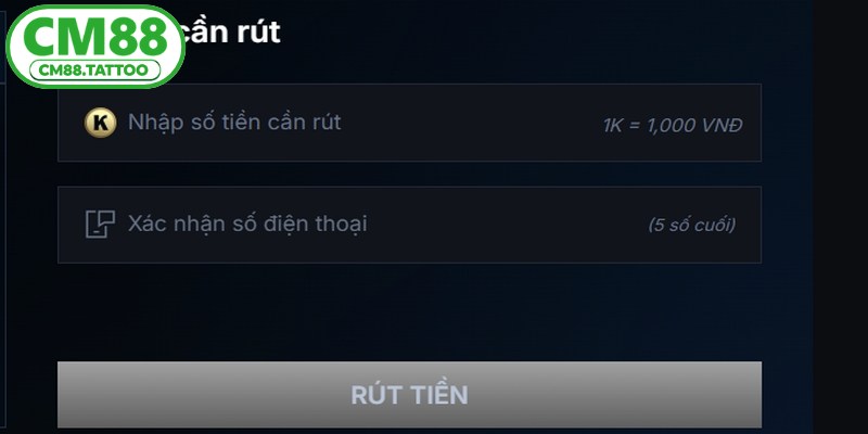 Hoàn thành đủ số vòng cược và lượt nạp tiền để giao dịch nhanh